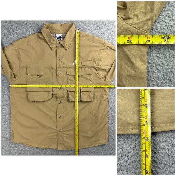 Nike ACG Shirt Men Small S Beige Brown Orb Weaver Dri FIT ADV Collar Button Up 1 - Picture 12 of 12